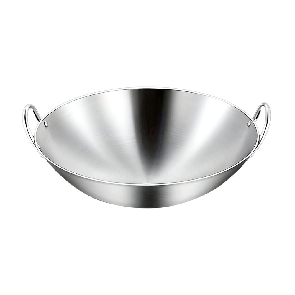1-SOGA 43cm Stainless Steel Kitchen Cooking Wok with 2 Sturdy Handles