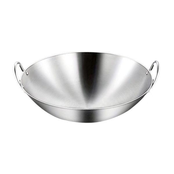 1-SOGA 55cm Stainless Steel Kitchen Cooking Wok with 2 Sturdy Handles