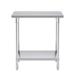 2-SOGA 80*70*85cm Commercial Catering Kitchen Stainless Steel Prep Work Bench