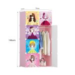 5-SOGA 8 Cubes Princess Design Portable Wardrobe Divide-Grid Modular Storage Organiser Foldable Closet
