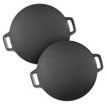 1-SOGA 2X 40X33cm Cast Iron Induction Crepes Pan Baking Cookie Pancake Pizza Bakeware