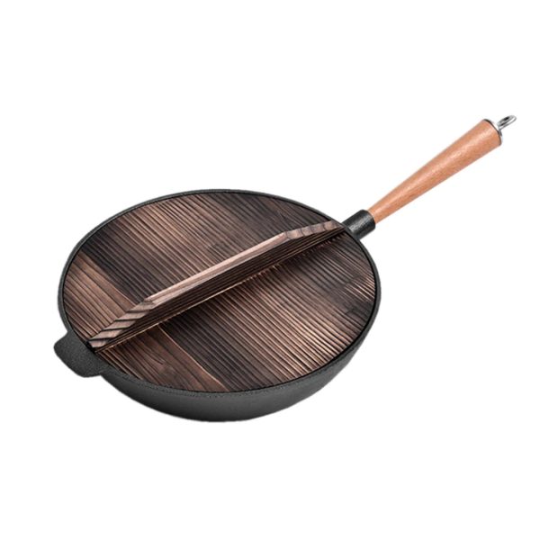 1-SOGA 31cm Commercial Cast Iron Wok FryPan Fry Pan