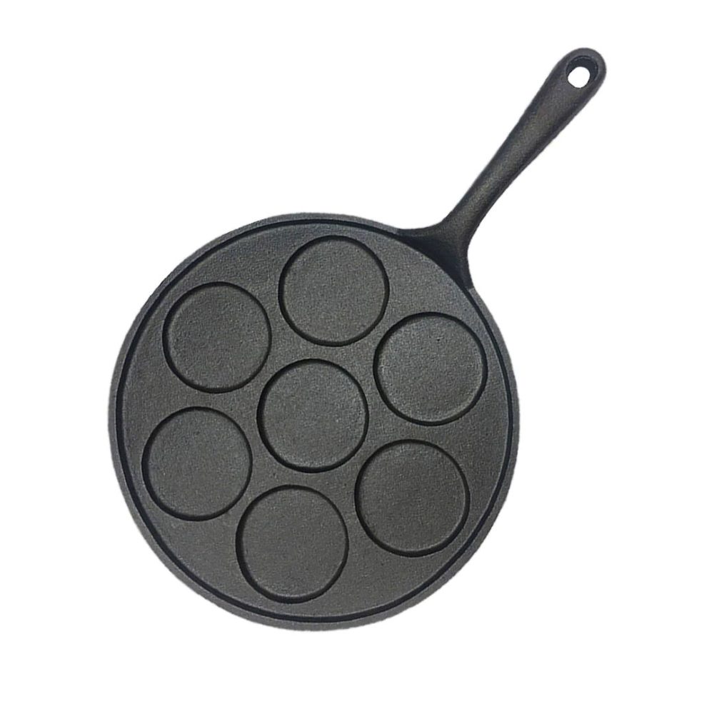 1-SOGA 23cm Cast Iron Takoyaki Fry Pan Octopus Balls Maker 7 Hole Cavities Grill Mold