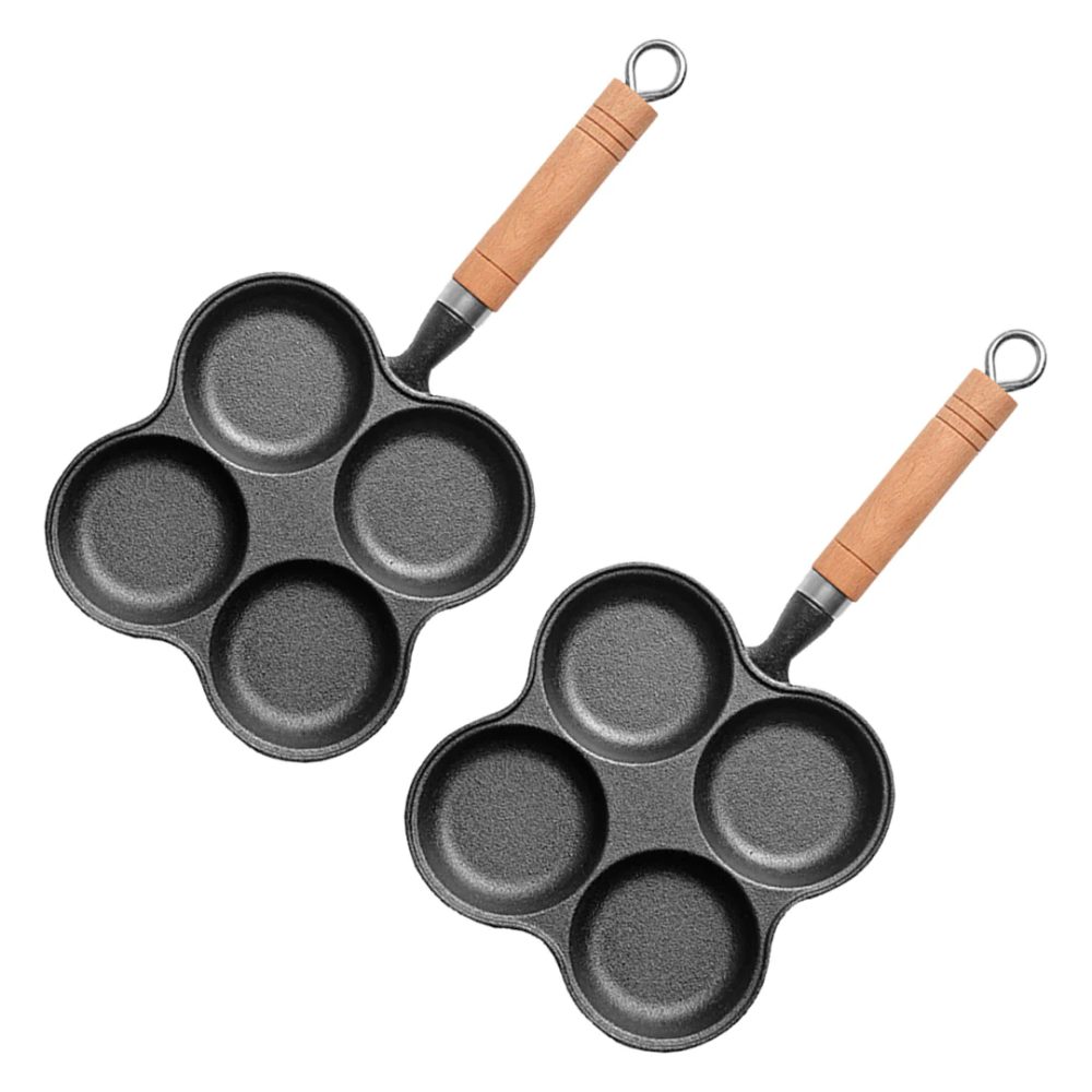 1-SOGA 2X 4 Mold Multi-Portion Cast Iron Breakfast Fried Egg Pancake Omelet Fry Pan
