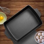 2-SOGA 2X 33cm Cast Iron Rectangle Bread Cake Baking Dish Lasagna Roasting Pan