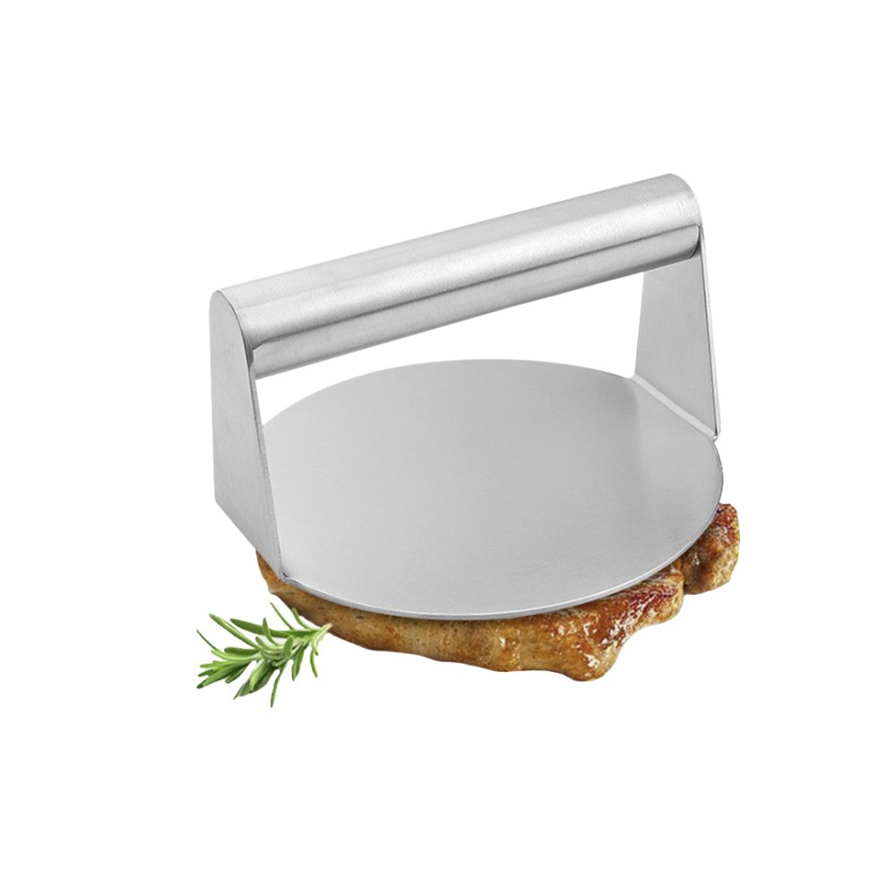 1-SOGA Stainless Steel Burger Press Heavy-Duty Round Bacon Grill Smasher Flat Bottom Patty Maker