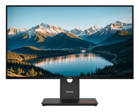 LENOVO ThinkVision T27QD-40 27' QHD Monitor IPS 2560x1440 16:9 Height Adjustable Tilt Swivel pivot Anti-GlarE DP HDMI USB-C Hub VESA Black 3YR Monitors
