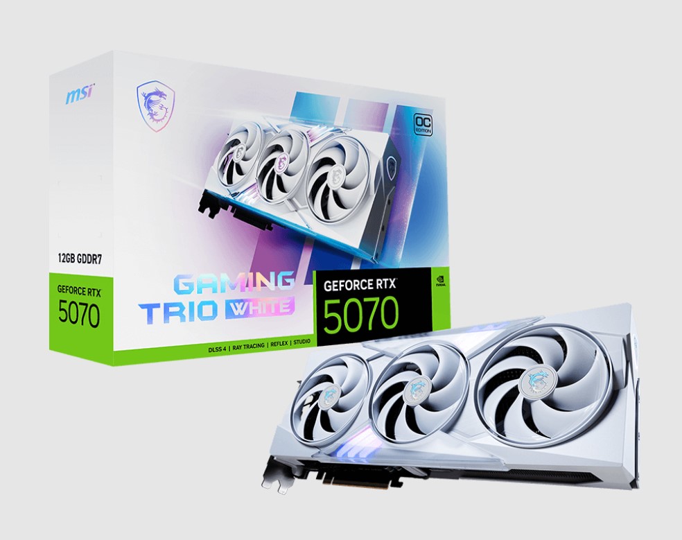 MSI nVidia GeForce RTX™ 5070 12G GAMING TRIO OC WHITE Video/Graphics Cards