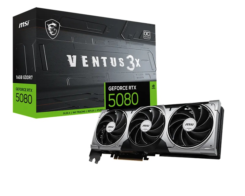 MSI nVidia GeForce RTX™ 5080 16G VENTUS 3X OC Video/Graphics Cards