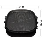 2-SOGA Portable Korean BBQ Butane Gas Stove Stone Grill Plate Non Stick Coated Square