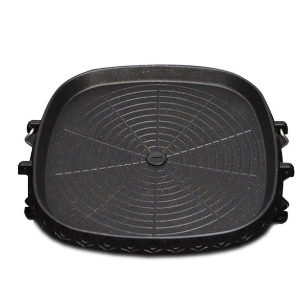 1-SOGA Portable Korean BBQ Butane Gas Stove Stone Grill Plate Non Stick Coated Square
