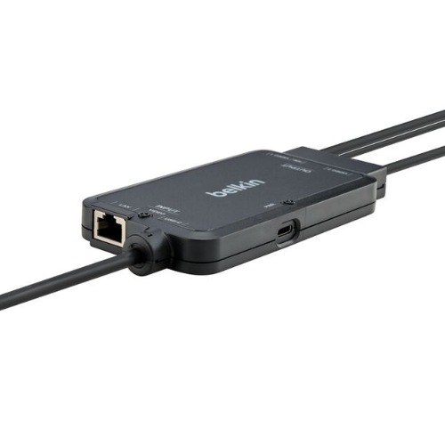 Belkin Cybersecurity and Secure KVM TAA KVM Dock USB-C® to (2) DP/USB-B Cables w/ RJ45 and Power - Black(F1DN2CCBL-CPN6t) KVM Switch & Video
