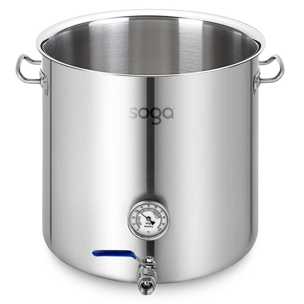 1-SOGA Stainless Steel 71L No Lid Brewery Pot With Beer Valve 45*45cm