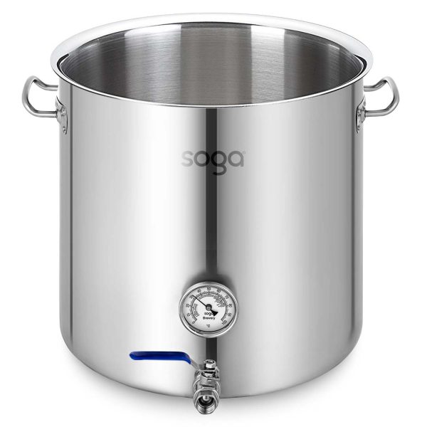 1-SOGA Stainless Steel 71L No Lid Brewery Pot With Beer Valve 45*45cm