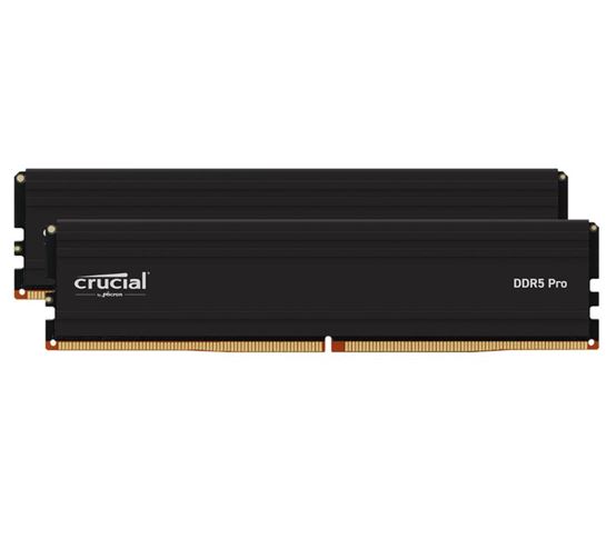 Crucial Pro 32GB (2x16GB) DDR5 UDIMM 6000MHz CL48 Black Heat Spreader Support Intel XMP AMD Ryzen Desktop PC Gaming Memory Memory