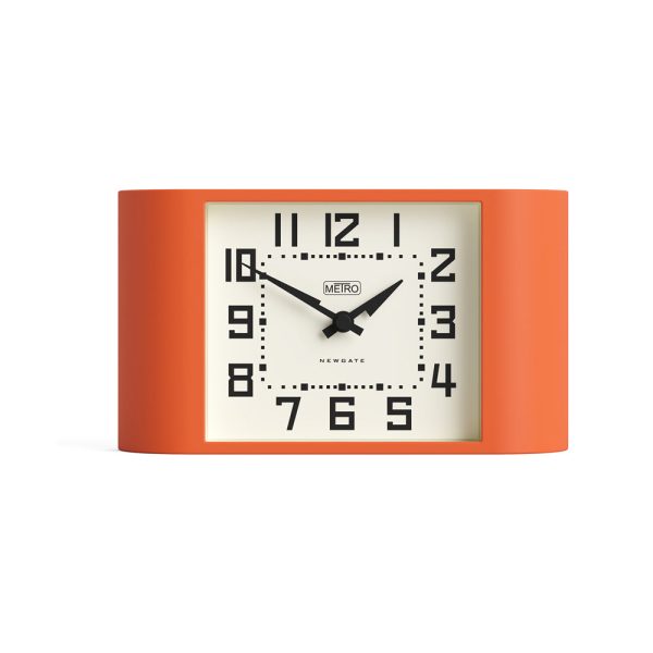 Newgate Mini Metro Mantel Clock-Pumpkin Orange