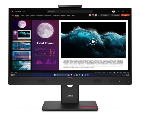 LENOVO ThinkCentre Tiny-in-One 27' 40-120Hz QHD Monitor 2560x1440 16:9 4ms IPS Height Adjust Tilt Swivel Pivot HDMI DP USB3.2 Webcam Mic VESA 3YR Monitors