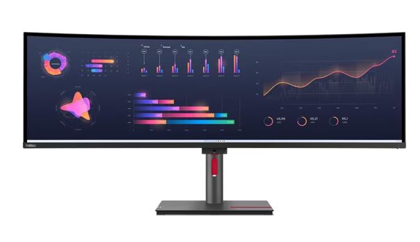 LENOVO ThinkVision P49W-30 49' Dual QHD Curve Monitor IPS 5K 5120x2160 21:9 Height Adjustable Tilt Swivel DP HDMI TBT4 USB-C Hub USB-B LAN Audio VESA Monitors