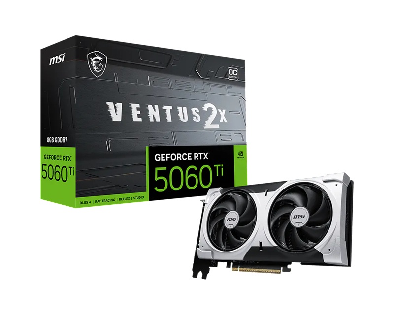 MSI nVidia GeForce RTX™ 5060 Ti 8G VENTUS 2X OC PLUS Video/Graphics Cards
