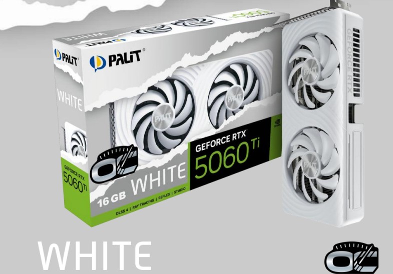 PALIT RTX5060Ti WHITE OC 16GB GDDR7 128bit 3-DP HDMI NE7506TU19T1-GB2061M Video/Graphics Cards