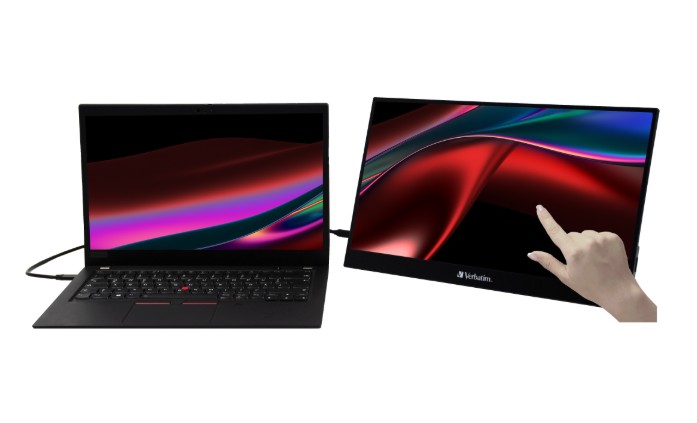 Verbatim 17.3' USB-C Portable 10 Point Touch Monitors