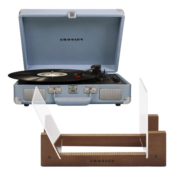 Crosley Cruiser Bluetooth Portable Turntable - Tourmaline  + Bundled Crosley Record Storage Display Stand