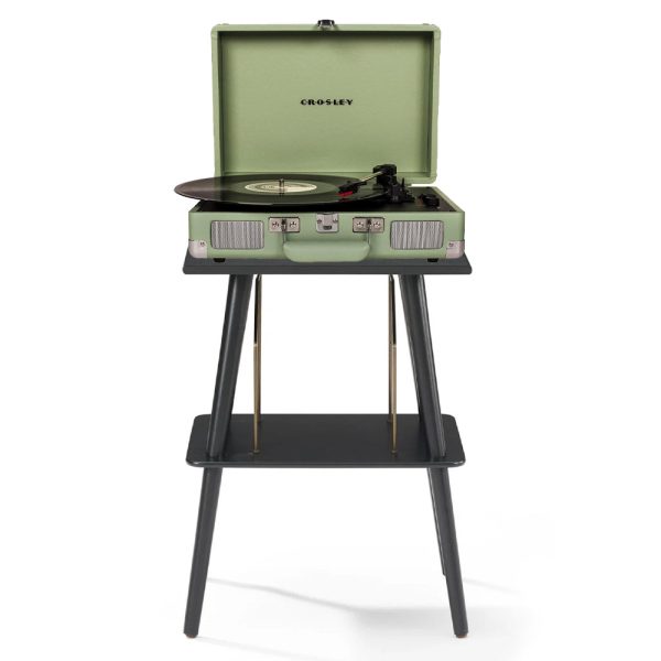Crosley Cruiser Bluetooth Portable Turntable - Mint + Crosley Entertainment Stand Bundle