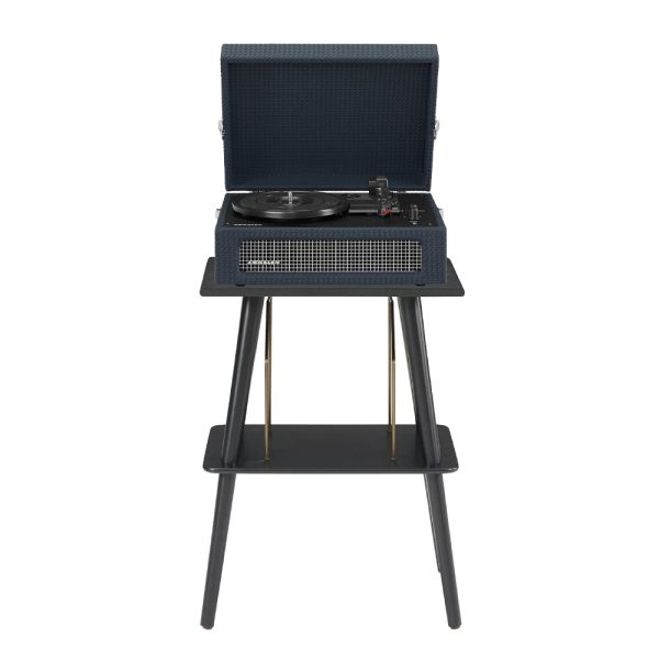 Crosley Voyager Bluetooth Portable Turntable + Entertainment Stand Bundle  - Navy