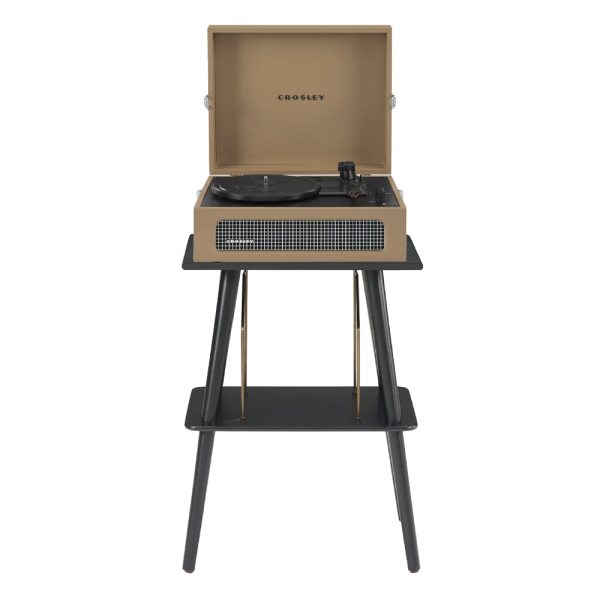 Crosley Voyager Bluetooth Portable Turntable + Entertainment Stand Bundle  - Tan