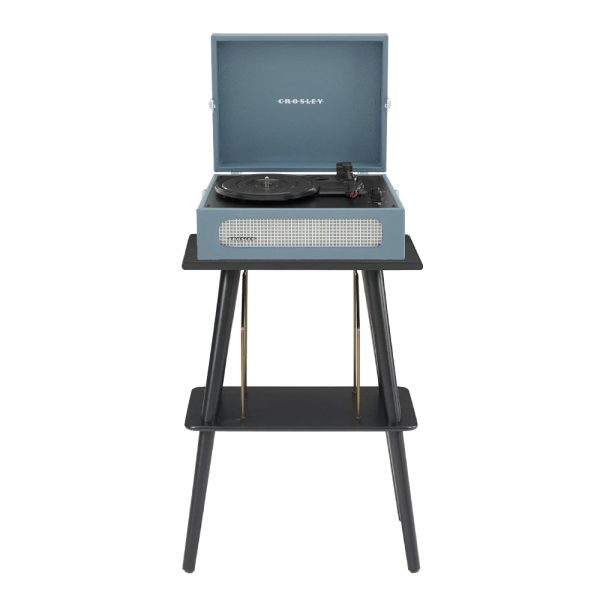 Crosley Voyager Bluetooth Portable Turntable + Entertainment Stand Bundle  - Washed Blue