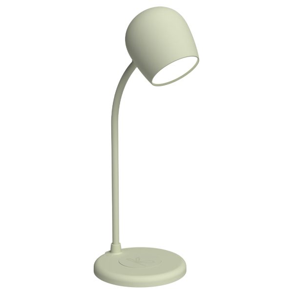 Kreafunk Ellie Lamp W/ Qi Charger And Bluetooth Speaker - Dusty Olive