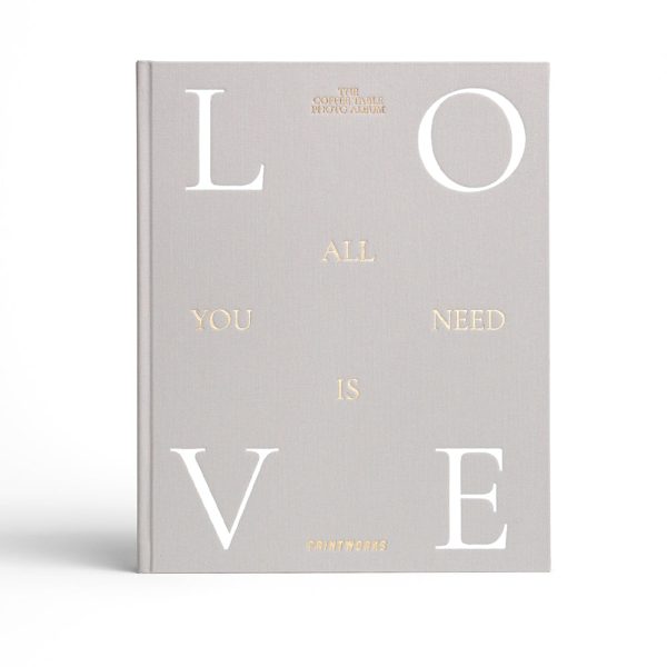 Printworks Photo Album-All You Need Is Love-Grey