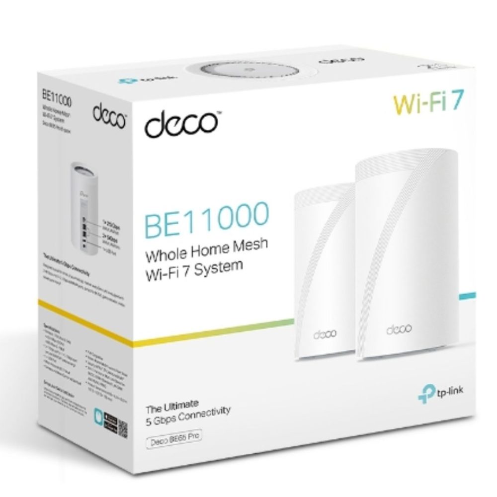 ((AMAZON ONLY))TP-Link Deco BE65 Pro(2-pack) BE11000 Whole Home Mesh WiFi 7 System Network - Consumer