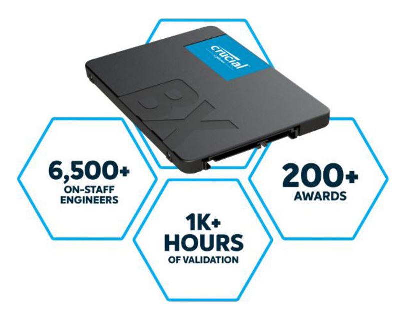 Crucial BX500 4TB 2.5' SATA3 6Gb/s SSD - 3D NAND 540/500MB/s 7mm 1.5 mil MTBF 3yr wty Acronis True Image Solid State Drive Hard Disk Drives - SSD