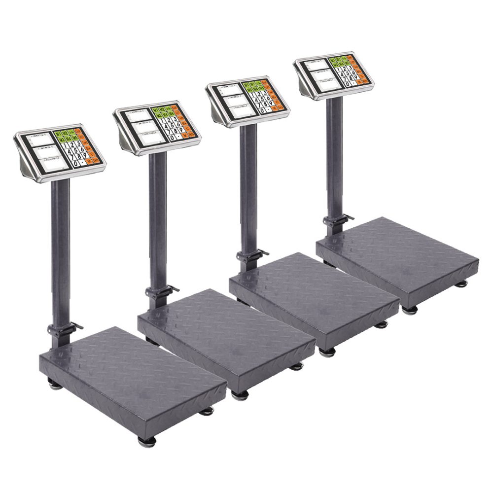 1-SOGA 4X 300kg Electronic Digital Platform Scale Computing Shop Postal Weight Black