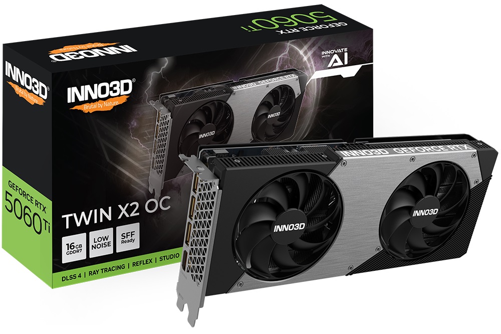 INNO3D nVidia GeForce RTX 5060 Ti TWIN X2 OC 16GB GDDR7 Video/Graphics Cards