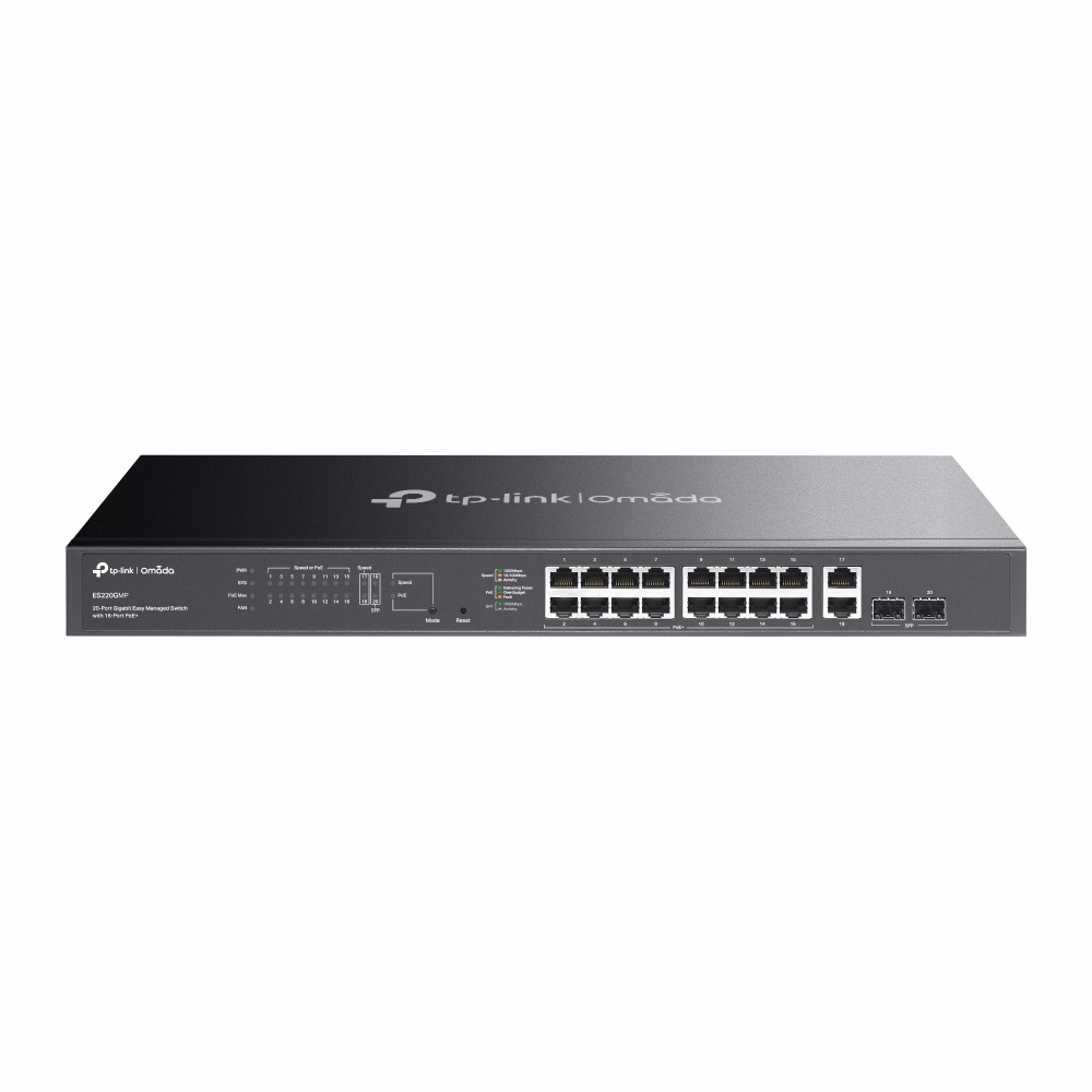 TP-Link ES220GMP Omada 20-Port Gigabit Easy Managed Switch with 16-Port PoE+ Network - Consumer