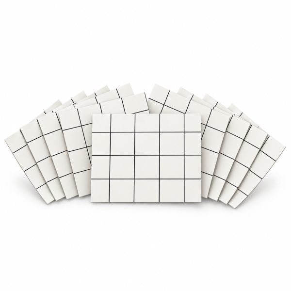 1-SOGA Peel & Stick Floor and Wall Tiles 30 x 60cm 10 Pack White Grid Tile Look