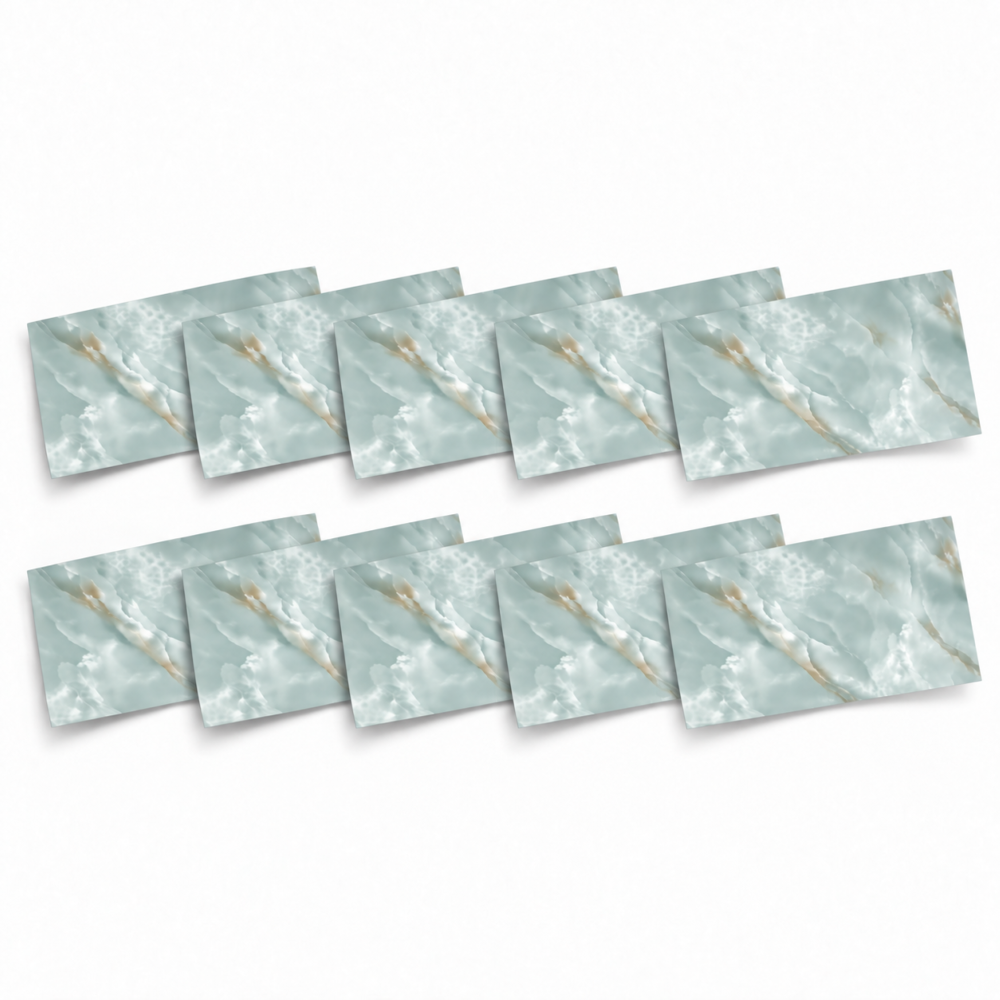 1-SOGA Peel & Stick Floor and Wall Tiles 30 x 60cm 10 Pack Jade Faux Marble