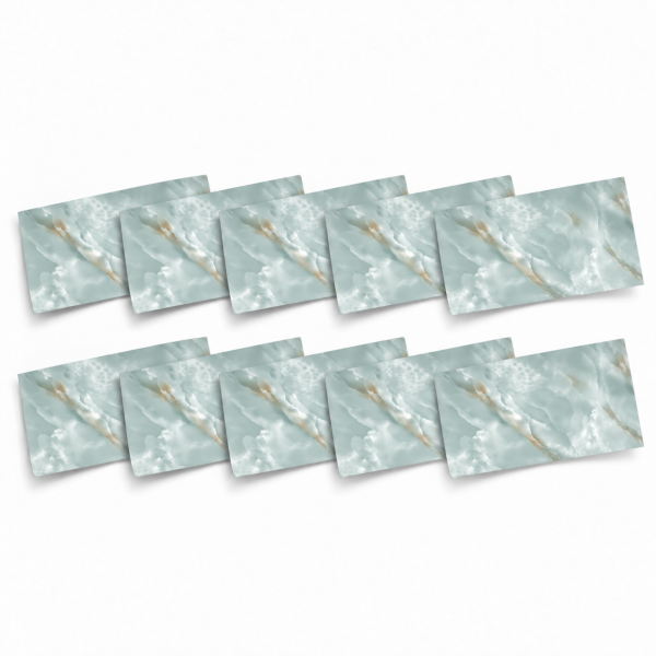 1-SOGA Peel & Stick Floor and Wall Tiles 30 x 60cm 10 Pack Jade Faux Marble