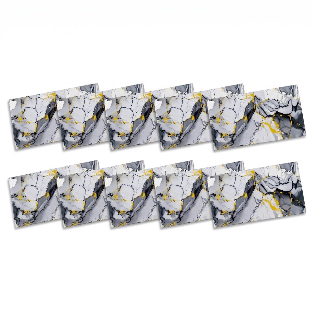 1-SOGA Peel & Stick Floor and Wall Tiles 30 x 60cm 10 Pack Blue Agate Faux Marble