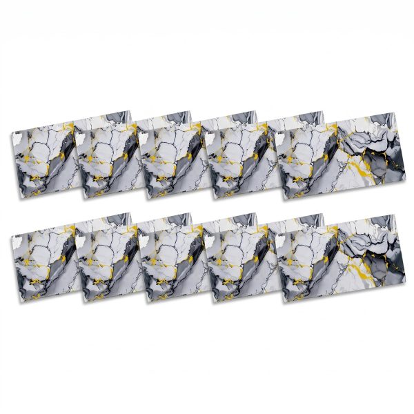 1-SOGA Peel & Stick Floor and Wall Tiles 30 x 60cm 10 Pack Blue Agate Faux Marble
