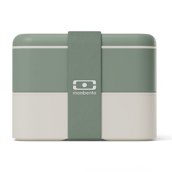Monbento Flex - The 2 Compartment Lunch Box with Cutlery - Green Natural