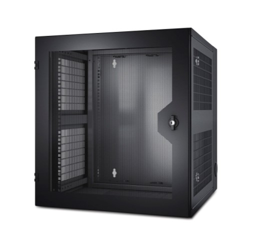 APC NetShelter 13U Wallmount Rack Cabinet Vented Door Double Hinged Server Depth UPS & Power Board