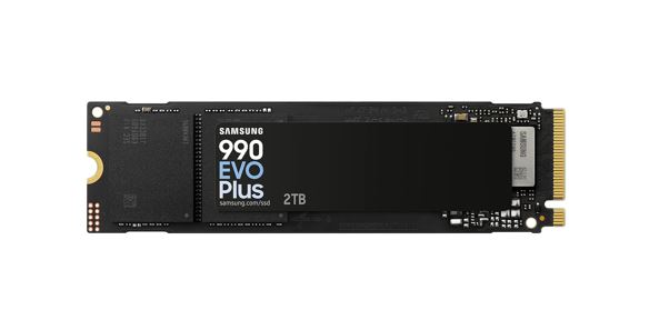 Samsung 990 EVO Plus 2TB PCIe Gen5 NVMe SSD 7250MB/s 6300MB/s R/W 1000K/1350K IOPS 1200TBW 1.5M hrs V-NAND TLC AES 256-bit Encryption 5yr wty Hard Disk Drives - SSD